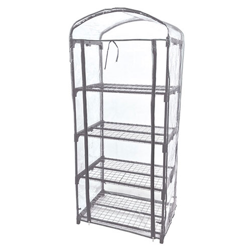 マルハチ産業 家庭用簡易温室 グリーンキーパー4段 左右別棚式で高さがある植物もまとめて置ける 81 ...