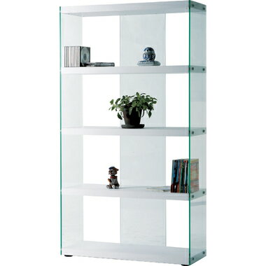 送料無料 グラスシェルフ ホワイト 収納家具 オフィス リビング おしゃれ 丁度良い サイズ インテリア