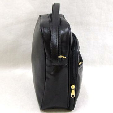 ショルダーバッグ 斜めがけバッグ 柔らかな手触りの合成皮革製で、水や汚れに強い! 便利 ガブロン縦型ショルダーバッグ 国産です ブラック