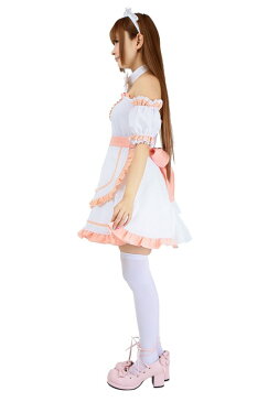 コスチューム 衣装 甘いピンクにふんわりレースで最強にキュート！メイド 服 カチューシャ エプロン 付きハロウィン 仮装 ハロイン halloween costume ハローウィン