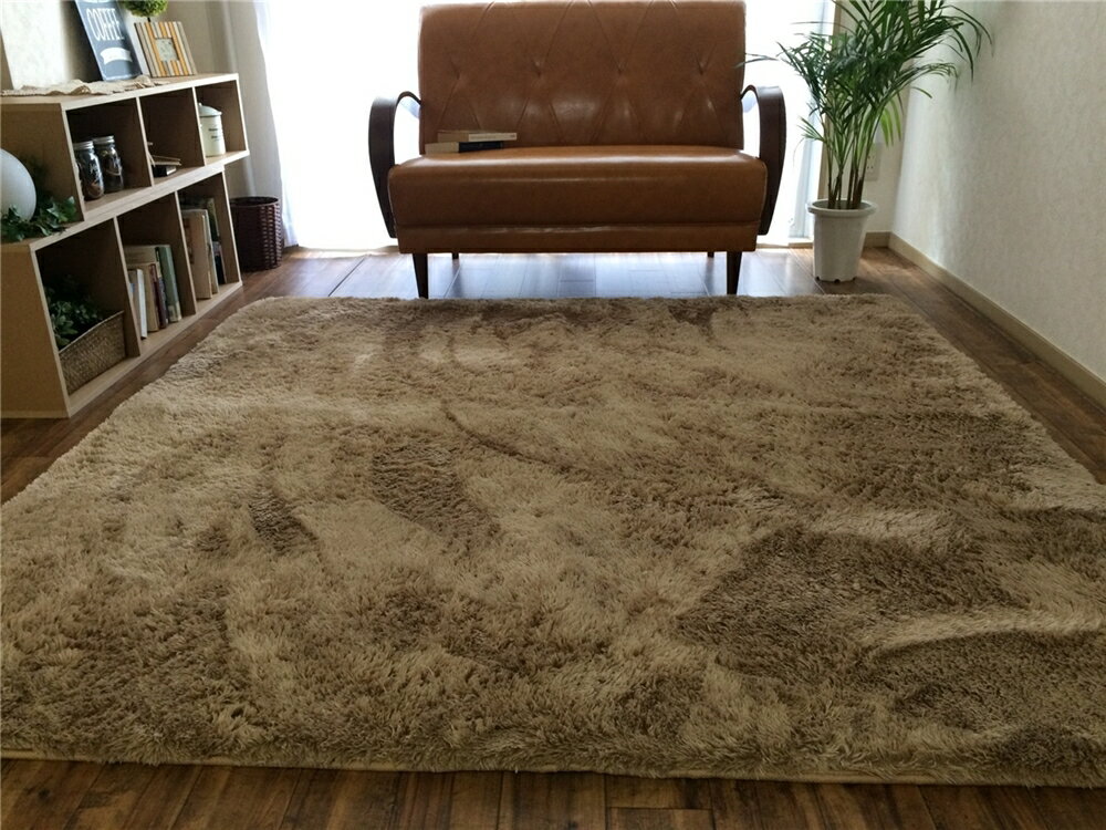リビング カーペット シャギータイプ マイクロファイバー ホットカバー カラー：ベージュ サイズ：185×185cm 創造生活館　楽天　マスク　在庫あり