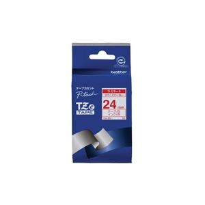 文具・オフィス用品 （まとめ買い）ブラザー工業 文字テープ TZe-252白に赤文字 24mm 【×3セット】