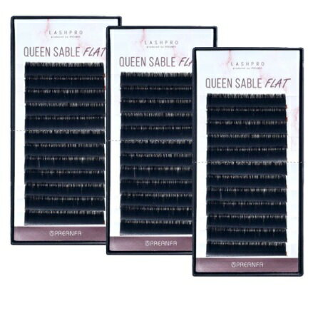 ラッシュプロ/プリアンファ【LASHPRO】クイーンセーブルフラット[Jカール 太さ0.12 長さ6mm]3個セット