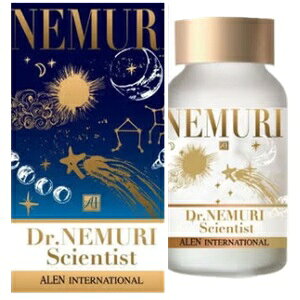 商品名　Skin Scientist Dr.NEMURI Scientist (リズムケアサプリメント)仕様■内容量：90粒■1回あたり使用量：3粒【お召上がり方】1日3粒を目安に水またはぬるま湯などでお召し上がりください成分GABA、ラフマ葉抽出物、テアニン全成分GABA（国内製造）、ラフマ葉抽出物、バコパモニエラエキス末、イチョウ葉抽出物（イチョウ葉エキス、食物繊維）、ウコン抽出物、乳タンパク加水分解物/結晶セルロース、L-テアニン、HPMC、ステアリン酸カルシウム、着色料（二酸化チタン）、グリシン、L-トリプトファン、ビタミンB2、ビタミンB6、ビタミンB1、二酸化ケイ素、葉酸、ビタミンB12注意事項・原材料をご参照の上、食物アレルギーのある方はお召し上がりにならないでください。また、体調によりまれに体に合わない場合があります。その場合は摂取を中止してください。・薬を服用中、あるいは通院中のかたはお医者様とご相談の上、お召し上がりください。・本品は、多量摂取により疾病が治癒したり、健康が増進するものではありません。・1日の摂取目安量をお守りください。・乳幼児の手の届かないところに保管してください。・開封後はキャップをしっかり閉めてお早めにお召し上がりください。広告文責 有限会社ワイズギフト電話番号 050-3612-6714メーカー名 ALEN生産国 日本商品区分 健康食品＊当店の化粧品は、適切な環境で保管しています。また、化粧品の使用期限につきましても厳格に管理しています。安心して、お買い求めください