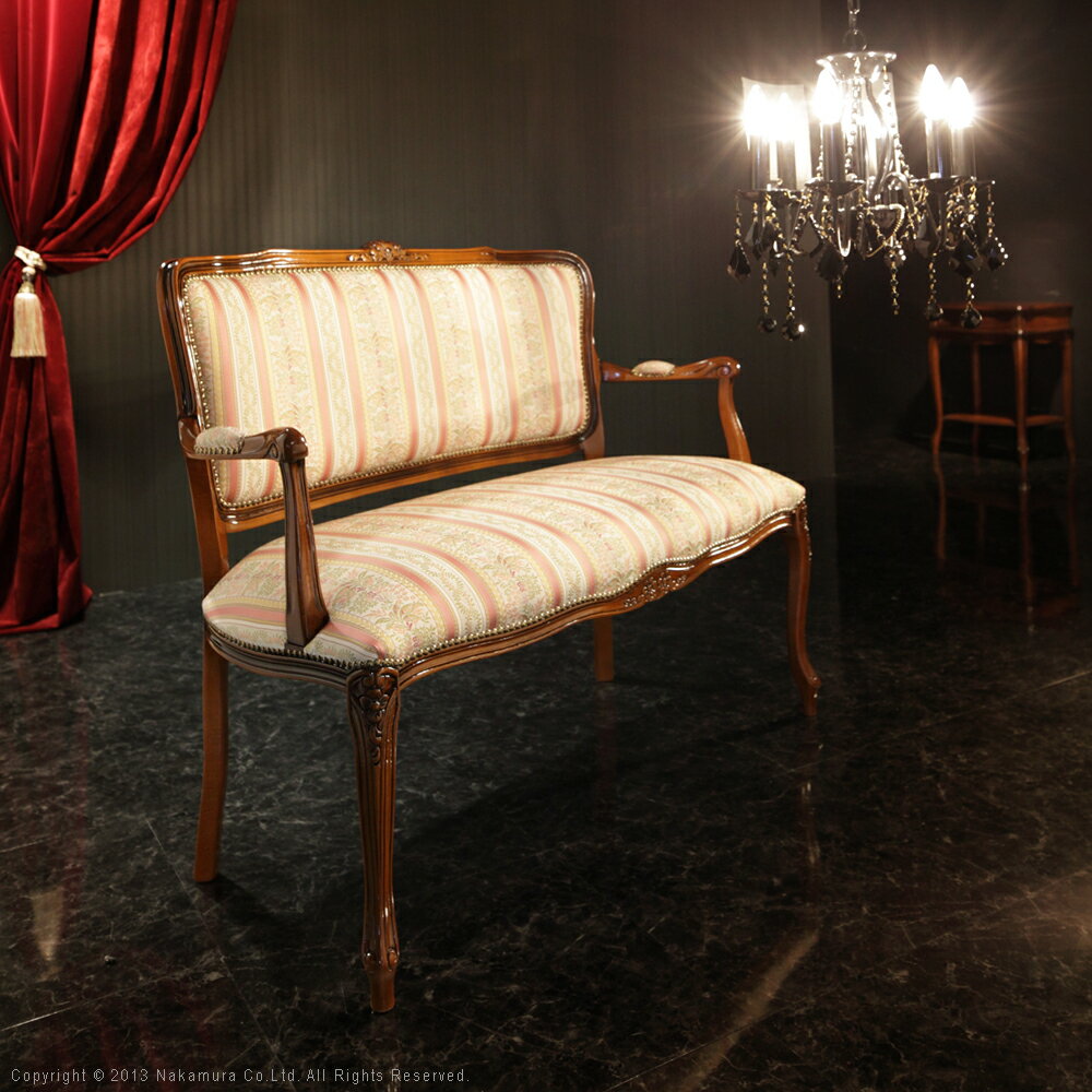イタリア 家具 ヨーロピアン ヴェローナクラシック ラブチェア-ミックスピンク 猫脚 リビング ヨーロッパ家具 クラシック 輸入家具 アンティーク風 イタリア製 ブラウン おしゃれ 高級感 エレガント 木製 天然木 リモート テレワーク 在宅(3)
