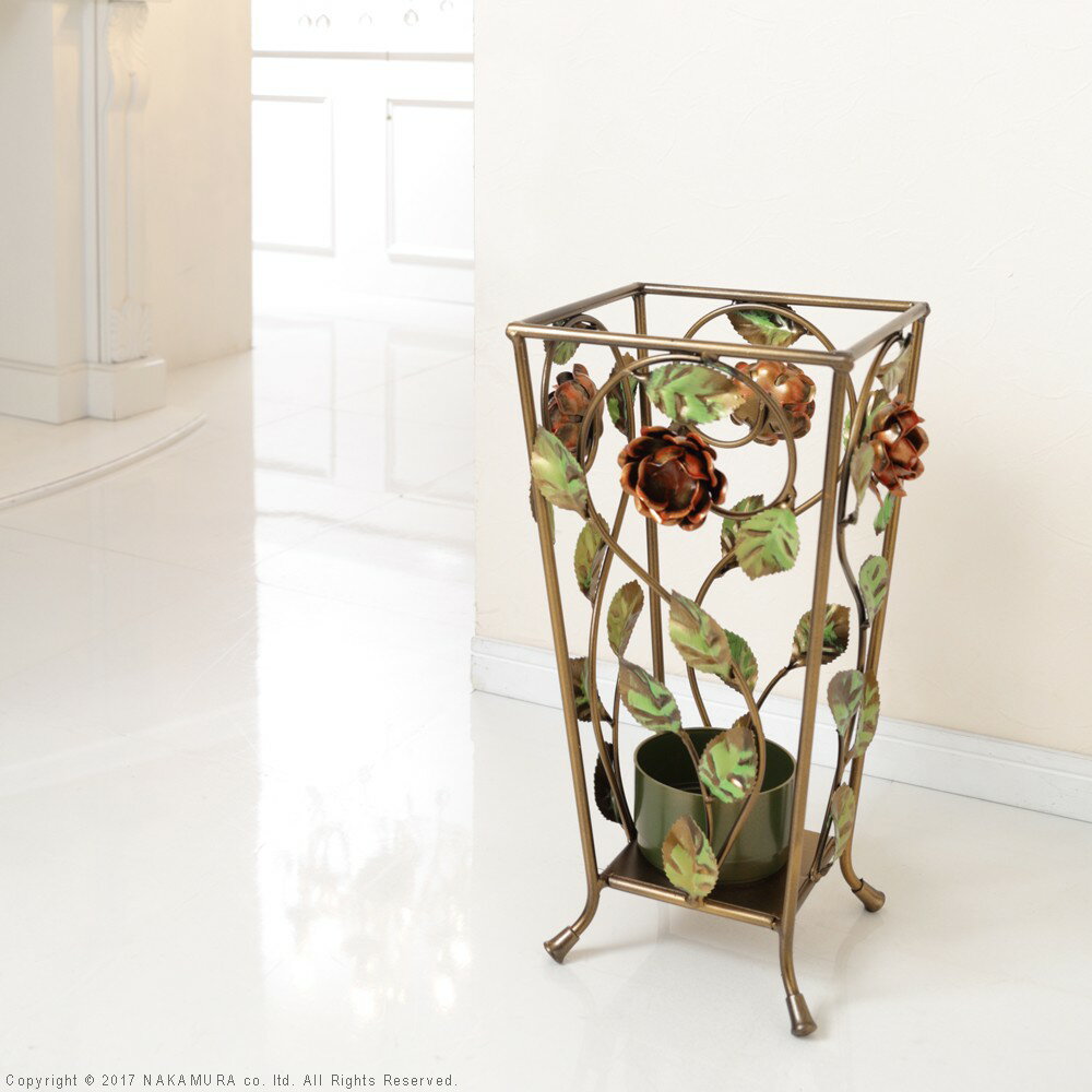 イタリア 家具 ヨーロピアン ヴェローナクラシック アイアン傘立て-正方形 傘 玄関 ヨーロッパ家具 クラシック 輸入家具 アンティーク風 イタリア製 おしゃれ 高級感 エレガント リモート テレワーク 在宅