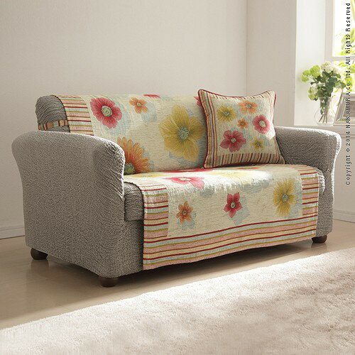 イタリア製 バンド付きソファカバー フィオーレ・1人掛 ソファカバー 1人掛け 肘なし