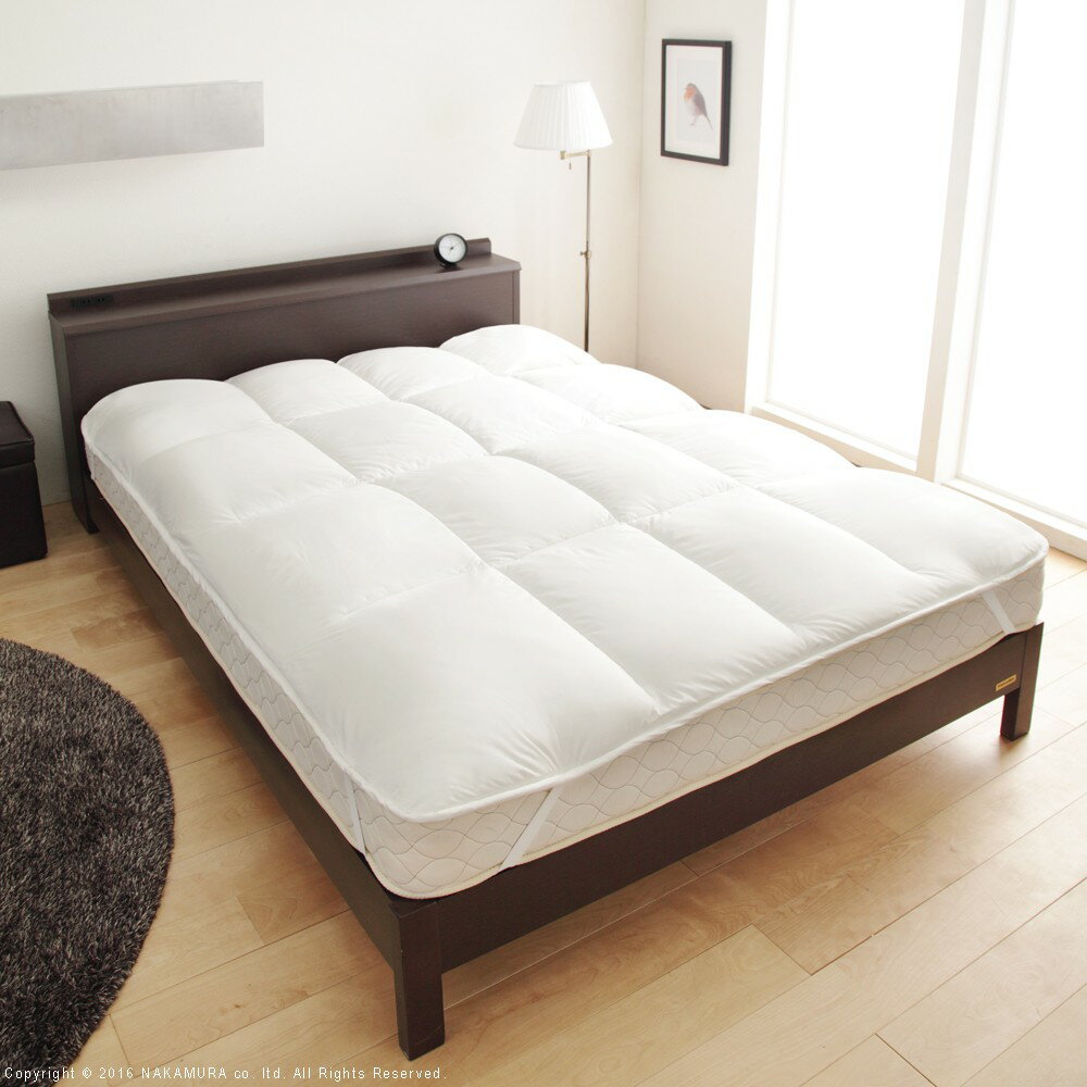 敷きパッド ダブル 洗える リッチホワイト寝具シリーズ ベッドパッドプラス ダブルサイズ 低反発 国産 ..