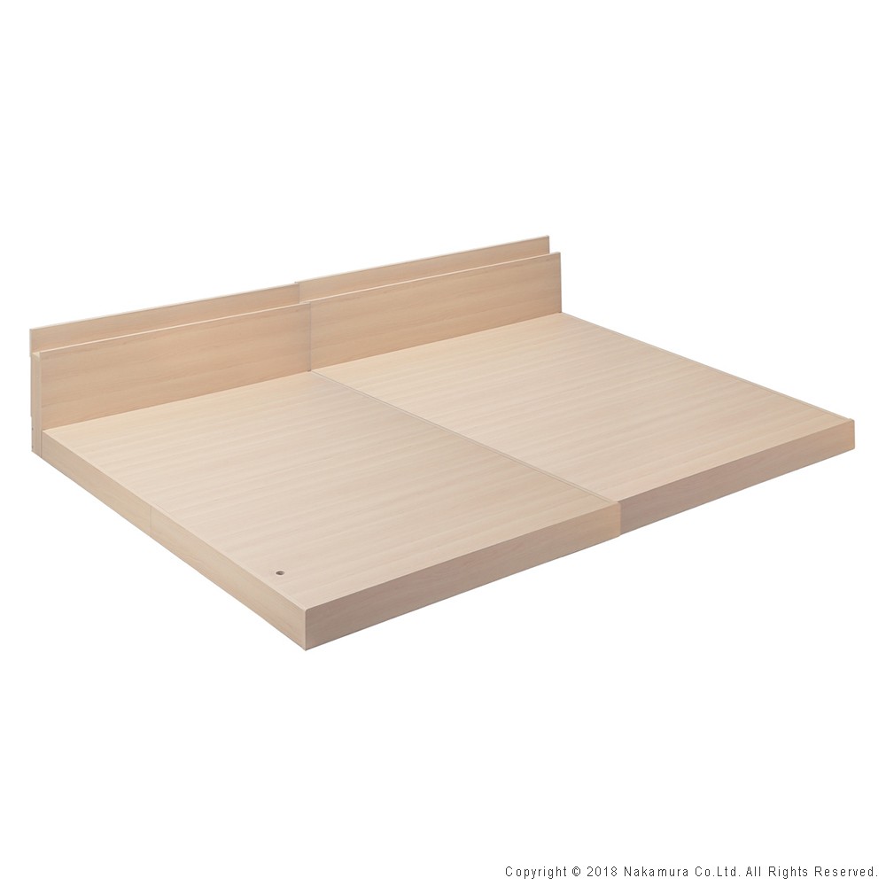 ベッド ロータイプ 連結 家族揃って布団で寝られる連結ローベッド-ファミーユ セミダブルサイズ 同色2..