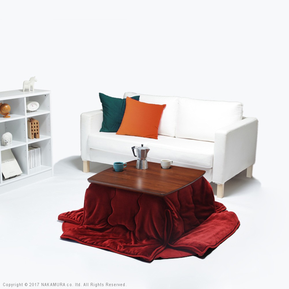 こたつ テーブル 北欧 北欧デザインこたつテーブル-イーズ 75x75cm はっ水リバーシブル省スペースこたつ布団 2点セット 正方形 おしゃれ コタツ 炬燵 あったか かわいい ナチュラル シンプル カフェ風 ローテーブル 木製 天然木 テレワーク リモートワーク 在宅ワーク