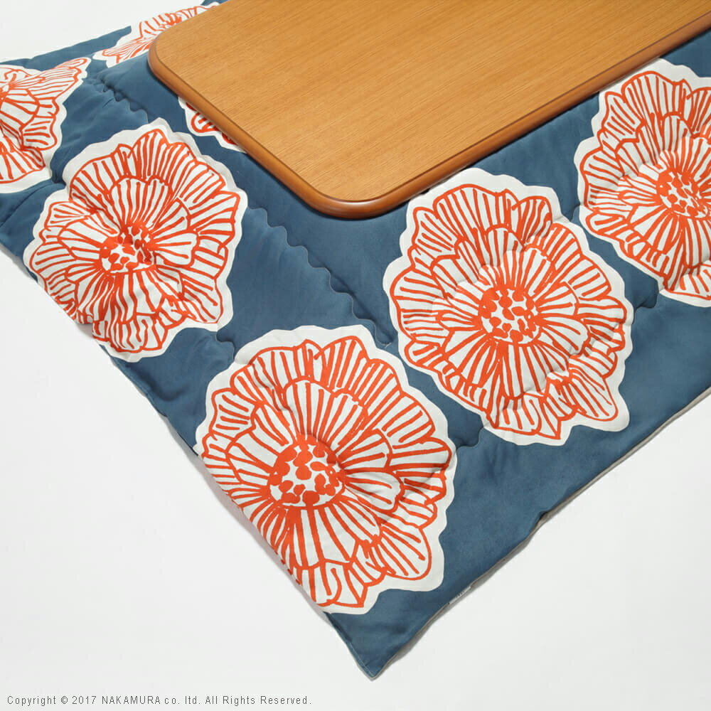 こたつ 長方形 大判サイズ 楢ラウンド折れ脚こたつ-フラットリラ 150x80cm 日本製厚手カーテン生地の北欧柄こたつ布団セット フラットヒーター こたつ布団セット 継ぎ脚 角が丸い テーブル ローテーブル 炬燵 コタツ モダン 天然木 木製 日本製 リモートワーク 在宅ワーク