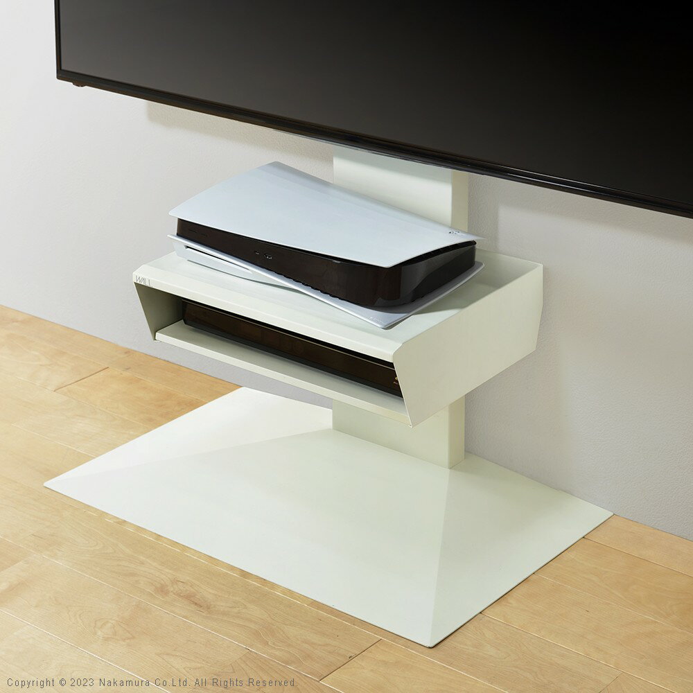 WALLインテリアテレビスタンド V2・V3・V5対応 ボックス棚板 PS5 プレステ5 PS4Pro PS4 DVDレコーダー BDレコーダー テレビ台 TVスタンド 2段 隠せる スチール製 おしゃれ パーツ WALLオプション