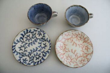 ティーカップ ペア お揃い 可愛い 染唐草 ペアコーヒー(2客セット) コーヒーカップ