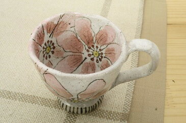 カップ ソーサー ケーキ皿 可愛い 「亜福窯」粉引陽花 マグ 小(紅) コーヒーカップ ピンク