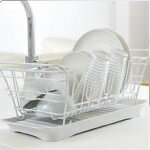 食器 水切りかご 大皿や、フライパン も立てて 水切り 人気アイテム 深型ドレイナーS ホワイト（W）
