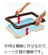 ペット用品 トイレ 外枠は簡単に外せるので、シーツ 交換が、簡単 です。 便利グッズ ペット用 わくわくシーツトレー ワイド ホワイト(W)