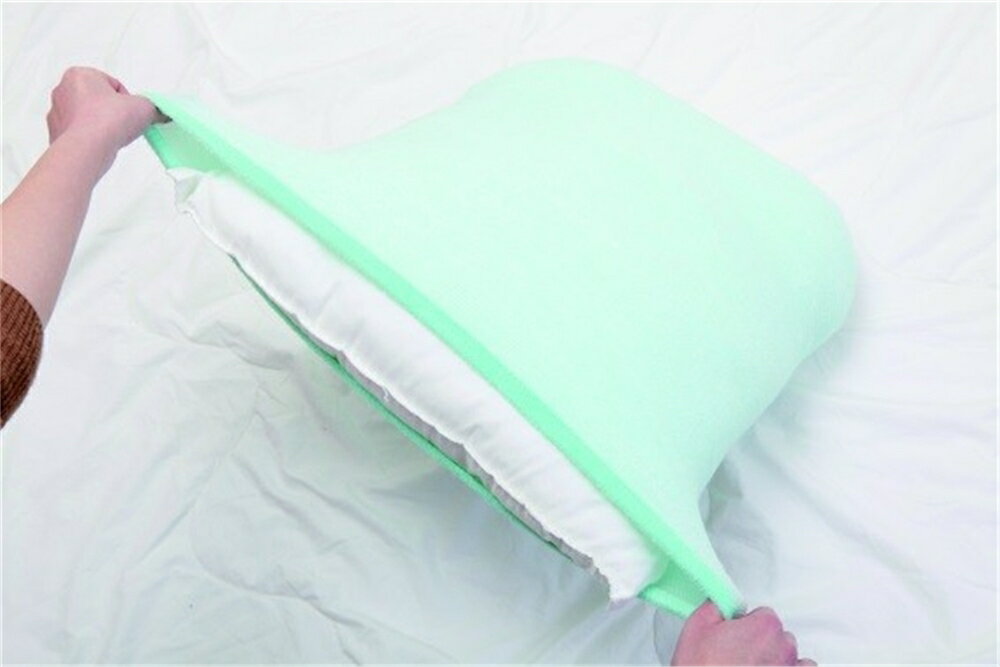 枕カバー パイル 接触冷感 ひんやりパイル編みの枕カバー グリーン