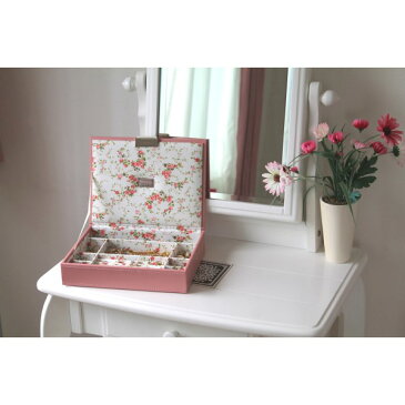 アクセサリーボックス バラ の小花柄が、エレガント インテリア雑貨 ジュエリーケース ローズ ピンク