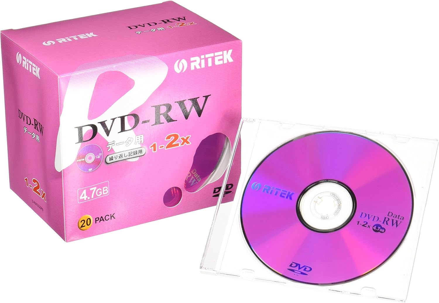 RITEK データ用DVD-RW 20枚 4.7GB 繰り返し記録用 D-RW2X20PB　2個