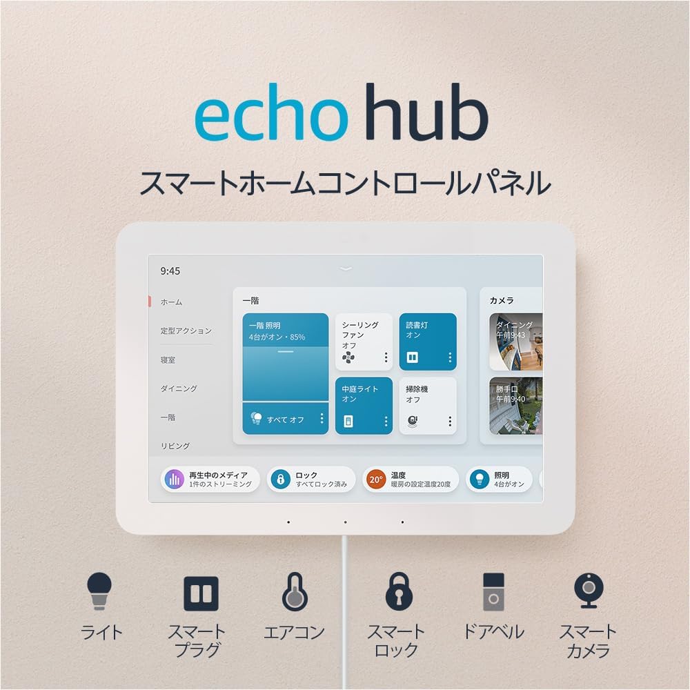 Amazon Echo Hub 8インチスマートホームコントロールパネル with Alexa
