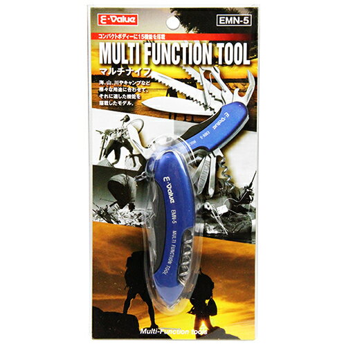 E-Value マルチナイフ EMN-5 15機能 十徳ナイフ 万能ナイフ マルチツール アウトドア用品 工具 万能ハサミ通販格安セール情報 楽天 通販