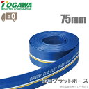 十川産業 エコフラットホース 75mm×50m 水中ポンプ エンジンポンプ 排水ホース 農業用ホース 送水ホース 80A ECO-75