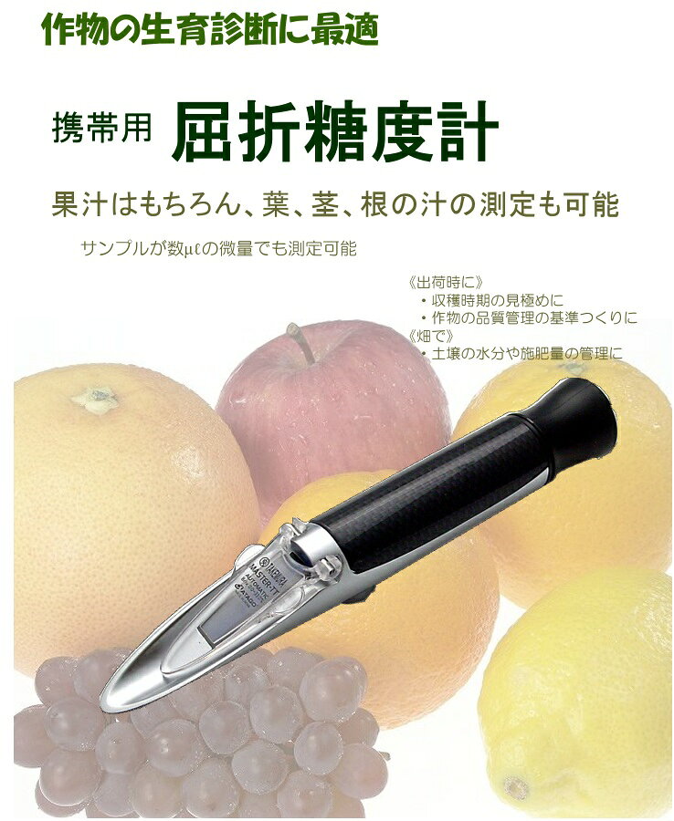 S.S.Nの日本製 糖度計 糖度計測器 糖度測定器 MASTER-TT Brix0〜33％ 自動温度補正付き 果物 屈折計 果糖 野菜 果汁 フルーツ 甘さ 測定 測定器 調理器具 農機具｜アングル2