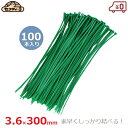 セフティ−3 ガーデン結束バンド 100本入り 幅3.6mm×長さ300mm 30cm グリーン 支柱 固定 誘引 添え木 野菜 農園