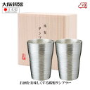 大阪錫器 錫タンブラー ペアセット ビアタンブラー 日本製 300ml 桐箱入り 高級 ペジーブル大 おしゃれ ペアグラス 結婚祝い 錫婚式 プレゼント ギフト