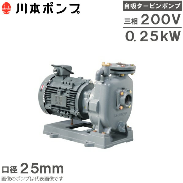 川本ポンプ 自吸式ポンプ タービンポンプ GS2-256-C0.25T 0.25kW 200V 25mm 60HZ 給水ポンプ 農業用ポンプ 送水ポン…