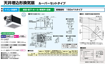 【送料無料】パナソニック 天井埋込型 換気扇 FY-24S7 100mm/240mm 低騒音 [トイレ用 トイレ換気扇 洗面所 居室 ダクト用 事務所 店舗]