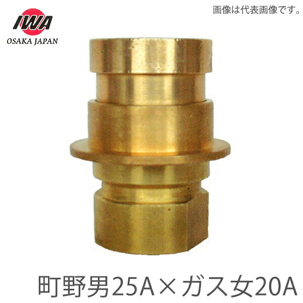 岩崎製作所 町野式 異径カップリング 町野男25A×ガスネジ女20A 町野男 媒介金具 継ぎ手 消防ホース 散水ホース