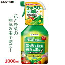 殺虫殺菌剤 サンヨール液剤ALスプレー 1000ml 家庭用 家庭菜園 うどんこ病 灰色かび病 べと病 アブラムシ ハダニ コナジラミ 害虫 なめくじ 予防 防除 農薬 エムシー緑化