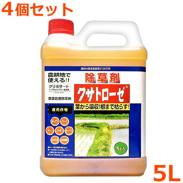 除草剤 クサトローゼ 5L 4個セット 20L 宅地 駐車場 道路 公園 運動場 農業資材 園芸用品 農薬