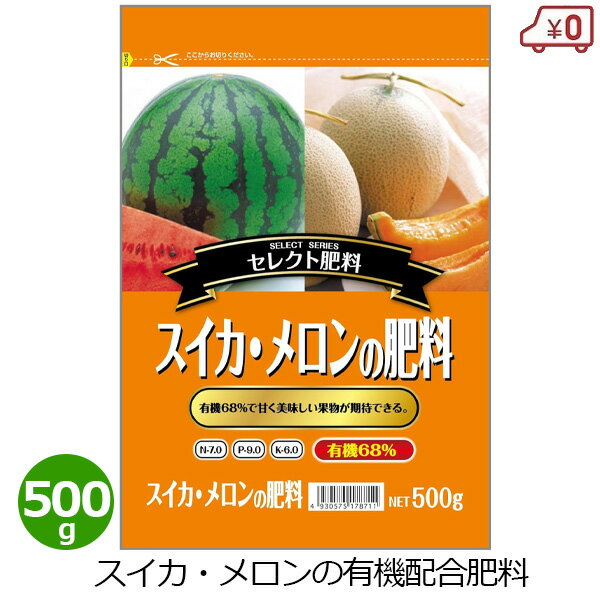 スイカ・メロンの肥料 500g 肥料 すいか メロン 家庭菜園 野菜用 野菜づくり 有機配合 家庭用 栽培 園芸 ガーデニング