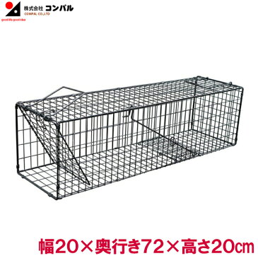 コンパル 動物捕獲器 アニマルキャッチャー 小動物 猫 イタチ 害獣捕獲器 W20×D72×H20cm バネ式 罠 トラップ