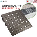 段差プレート 高さ10cm 幅30cm 30t車対応 段差スロープ 日本製 高耐久 キャスコーナーH級 メタリックグレー ダグタイル鋳鉄製 滑りにくい 段差解消...