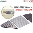 段差プレート 高さ5cm コーナー用 右用 左用 段差スロープ 日本製 高耐久 サイドコーナーM級 8t車対応 メタリックグレー ダグタイル鋳鉄製 滑りにくい ...