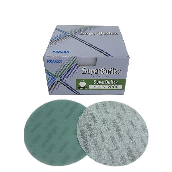 コバックス　スーパーバフレックス　グリーン　ディスク（箱）　マジック式　125ミリ丸型　穴なしP-0　粒子2000番相当　100枚入　1箱