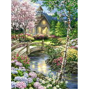 【15%OFFまとめ買いクーポン 対象商品】ダイヤモンドアート 春の楽園への小道 インテリア 初心者 DIY 図案 やり方簡単 大人 子供向け 手作り 現代壁アート 装飾品 贈り物