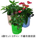 4個セット 5ガロン 不織布ポット プランター 布鉢 栽培袋 フェルト 丸い布鉢 植木鉢 不織布ポット 植え袋 ガーデン野菜プランター おしゃれ 高耐久 高透水...