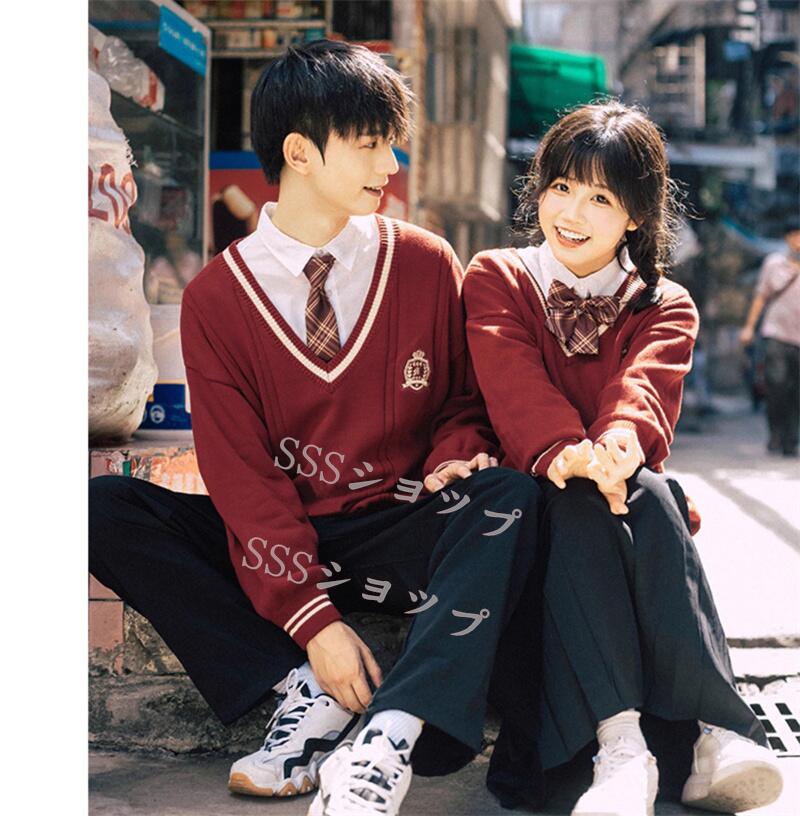 [YFFSFDC]制服リボンネクタイ学生服小物DKJKスクールリボン中学生高校生男子女子2点セット多色(ネイビー)