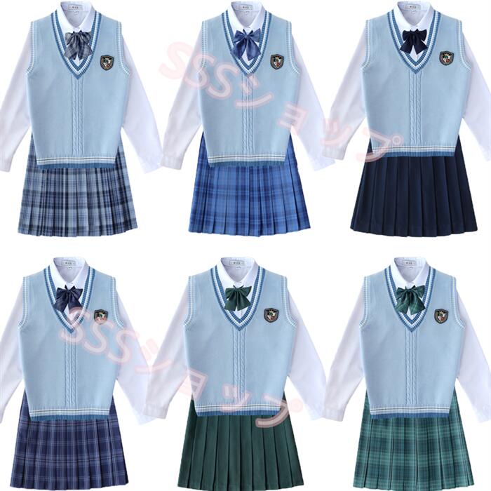 女子制服 セット高校生制服 女子高生 卒業式 入学式 スーツ 学生服 制服セット 女子高校生 制服 5点セット 長袖 上下セット スカートスーツ 女の子 スーツ ニットベスト 女子高生制服 発表会 コスプレ コスチューム 文化祭 高校生 ペア制服 130-4XL
