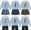 jk 制服 5点セット カーディガン　制服 リボン　チェック柄 プリーツスカート　女子 スカートセット 男子ズボンセット 入学 高校 中学 学生服　なんちゃって制服 女子高生スカート レディース 制服 セット 男子制服セット カップルセットXS-4XL