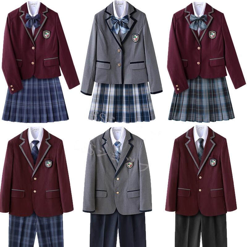 jk 制服 5点セット ブレザー制服 リボン チェック柄 プリーツスカート 女子 スカートセット 男子ズボンセット 入学 高校 中学 学生服 なんちゃって制服 女子高生スカート レディース 制服 セット 男子制服セット カップルブレザーセットXS-4XL