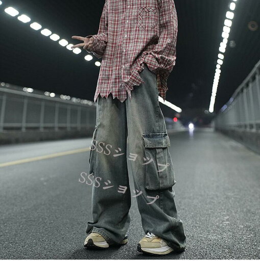 デニムパンツ メンズジーンズ ビッグシルエット ジーンズ ワイドパンツ メンズ ワイドパンツ デニムパンツ ストレート 太め ゆったり ジーパン ジーンズ 大きいサイズ オールシーズン S-3XL【送料無料】