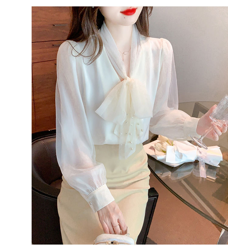 ブラウス ボウタイ 長袖 リボン トップス リボンタイ ワイシャツ レディース シフォン シャツ オフィス ビジネス 仕事 カジュアル フォーマル 女性 事務服 制服 結婚式 入園式 おしゃれ かわいい 可愛い シンプル 白シャツ ホワイト ピンク