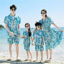 親子 ペアルック シャツ ペア ワンピース アロハシャツ 夏服 親子コーデ 親子ペアtシャツ 半袖 コーデ 夏 上下2点セット 家族 親子お揃い ブランド 大人...