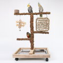インコ 遊び場 バードトイ アスレチック 玩具 スタンド 止まり木 はしご 遊園地 ベル 鳥栖 オウムブランコ 鳥グッズ 文鳥 アスレチック 原木 サンショウ材