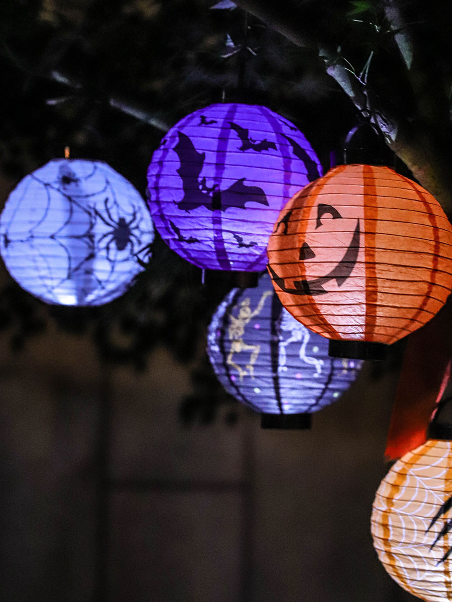 【8点セット】ハロウィン 提灯 飾り カボチャ LED 吊り下げ 装飾 ガーランド Halloween 飾り付け ハロウィングッズ インテリア照明 電池式(電池なし) 玄関 ライト 雑貨 ハロウィーン 装飾品 商店街 吊物 halloween パーティー 飾り付け